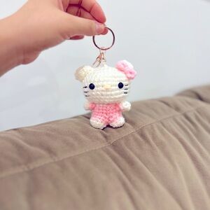 Crochet Hello Kitty Keychain